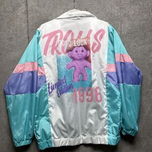Retro Dreamworks‎ TROLLS Windbreaker Womens M Good Luck Ltd Edition 1996 Pastel
